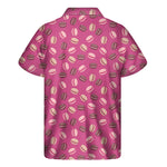 Sweet Macarons Pattern Print Men's Short Sleeve Shirt