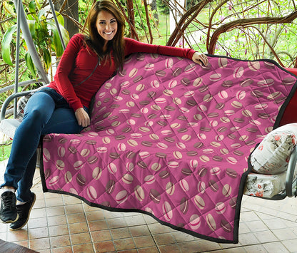 Sweet Macarons Pattern Print Quilt