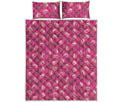 Sweet Macarons Pattern Print Quilt Bed Set