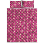 Sweet Macarons Pattern Print Quilt Bed Set