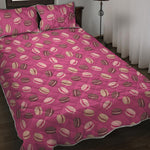 Sweet Macarons Pattern Print Quilt Bed Set