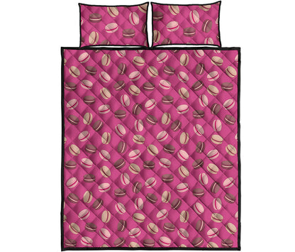 Sweet Macarons Pattern Print Quilt Bed Set