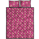 Sweet Macarons Pattern Print Quilt Bed Set