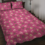 Sweet Macarons Pattern Print Quilt Bed Set