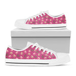 Sweet Macarons Pattern Print White Low Top Shoes