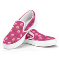 Sweet Macarons Pattern Print White Slip On Sneakers