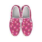 Sweet Macarons Pattern Print White Slip On Shoes