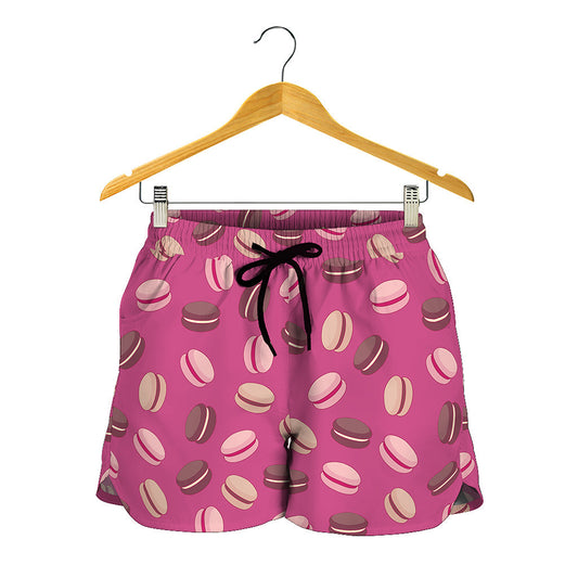 Sweet Macarons Pattern Print Women's Shorts