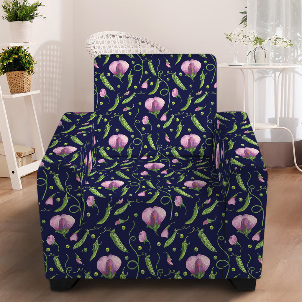 Sweet Pea Floral Pattern Print Armchair Slipcover