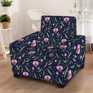 Sweet Pea Floral Pattern Print Armchair Slipcover