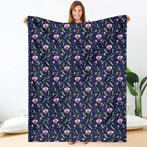 Sweet Pea Floral Pattern Print Blanket