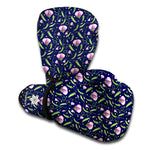 Sweet Pea Floral Pattern Print Boxing Gloves