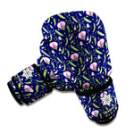 Sweet Pea Floral Pattern Print Boxing Gloves