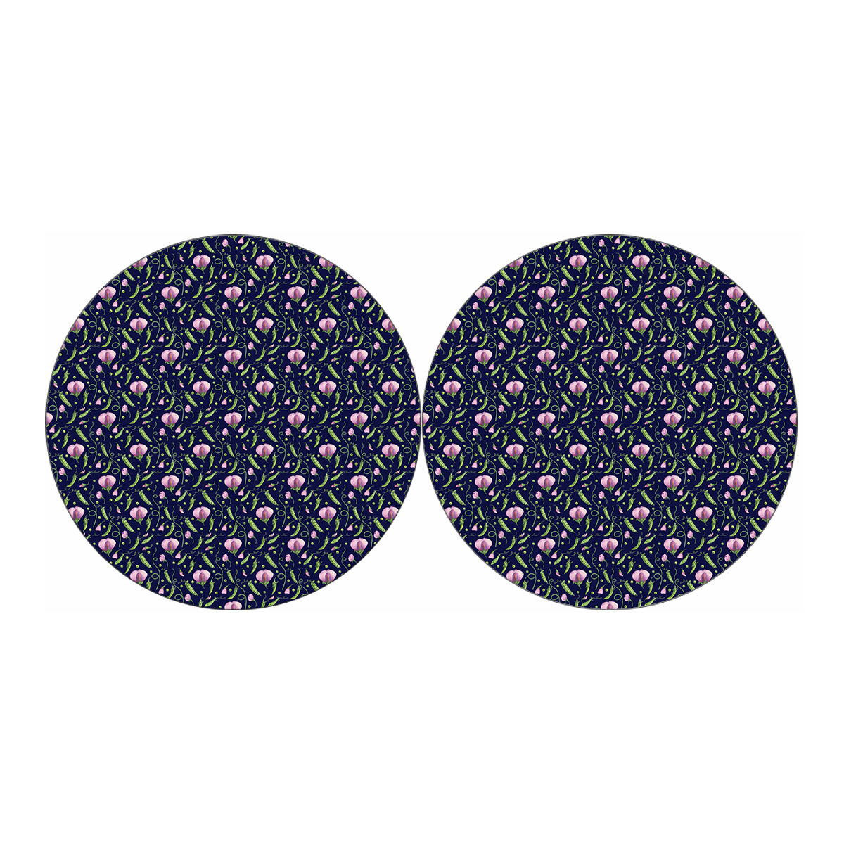 Sweet Pea Floral Pattern Print Car Coasters