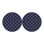 Sweet Pea Floral Pattern Print Car Coasters