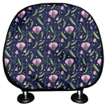 Sweet Pea Floral Pattern Print Car Headrest Covers