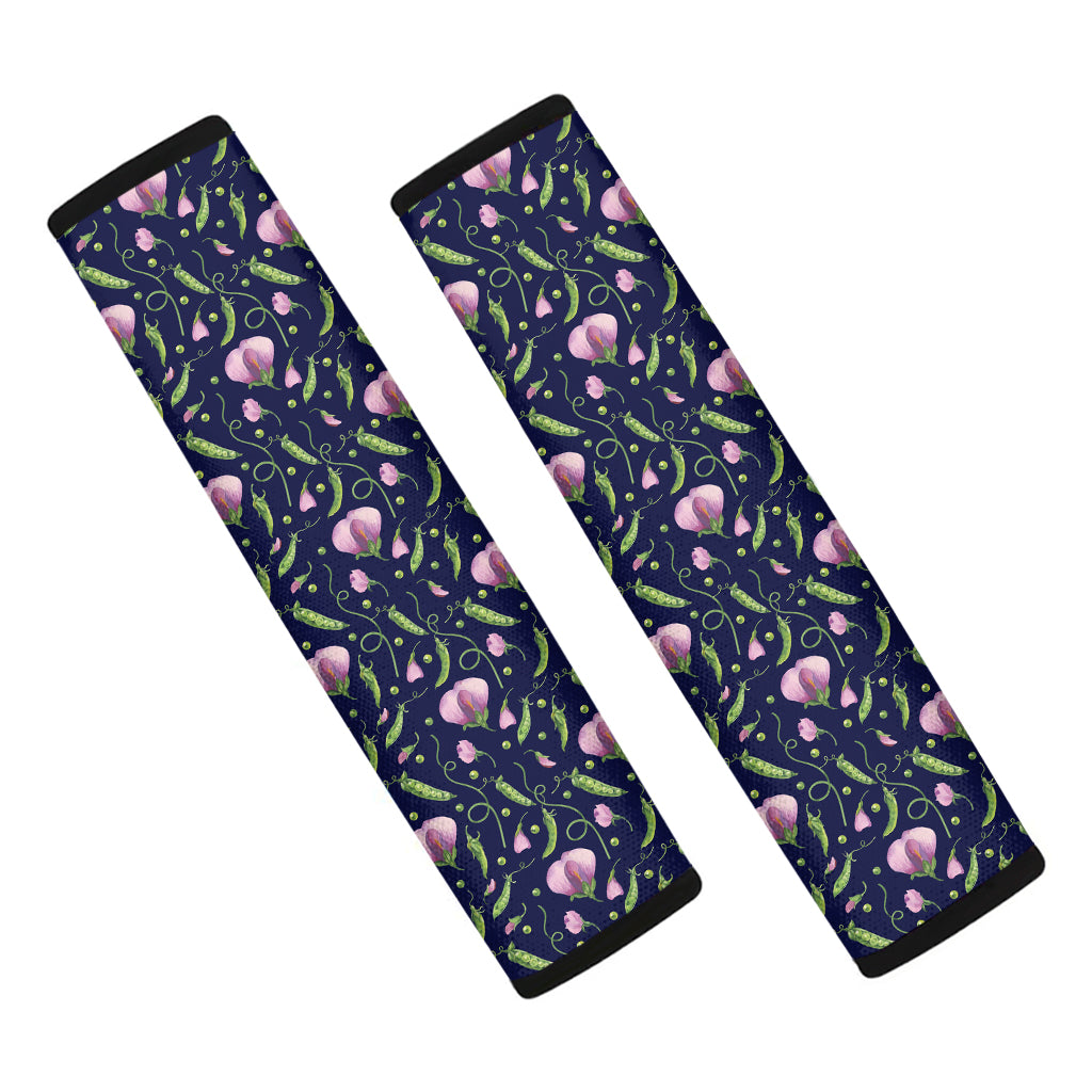 Sweet Pea Floral Pattern Print Car Seat Belt Covers