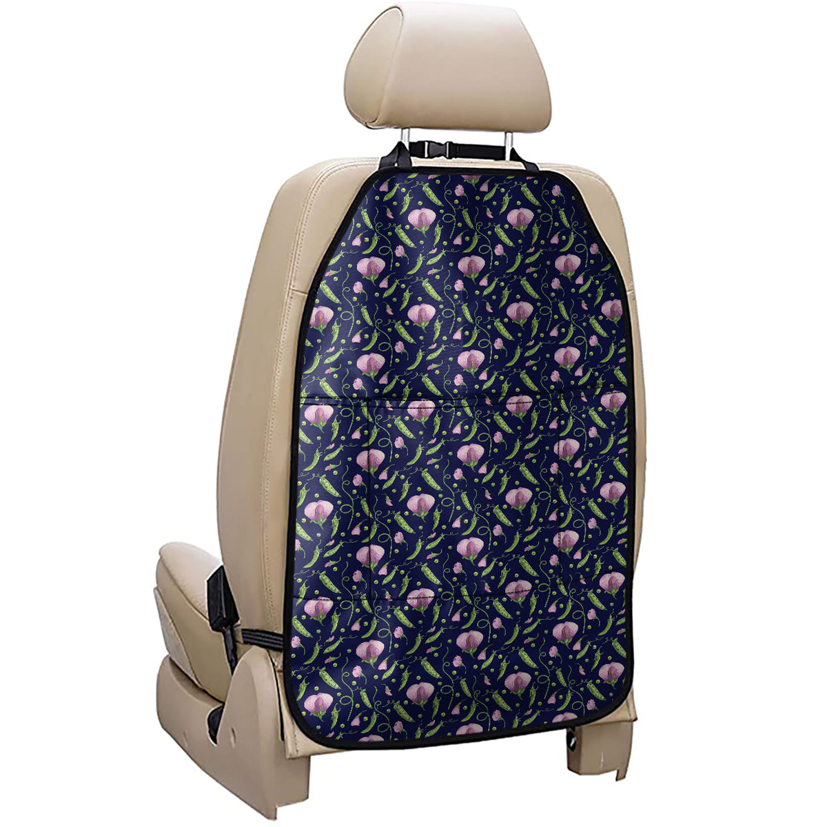 Sweet Pea Floral Pattern Print Car Seat Organizers