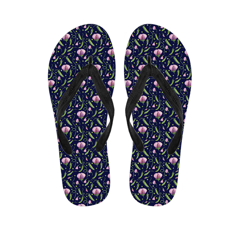 Sweet Pea Floral Pattern Print Flip Flops