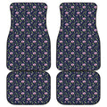 Sweet Pea Floral Pattern Print Front and Back Car Floor Mats