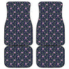 Sweet Pea Floral Pattern Print Front and Back Car Floor Mats