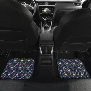 Sweet Pea Floral Pattern Print Front and Back Car Floor Mats