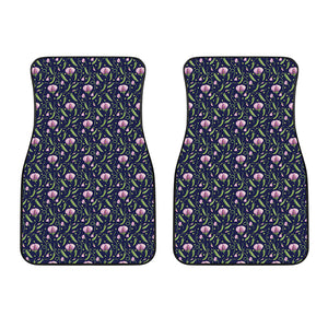 Sweet Pea Floral Pattern Print Front Car Floor Mats