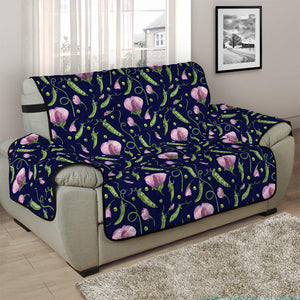 Sweet Pea Floral Pattern Print Half Sofa Protector