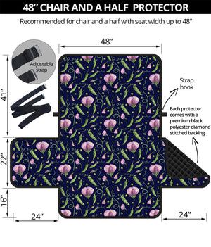 Sweet Pea Floral Pattern Print Half Sofa Protector