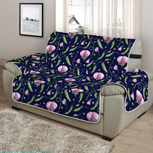 Sweet Pea Floral Pattern Print Half Sofa Protector