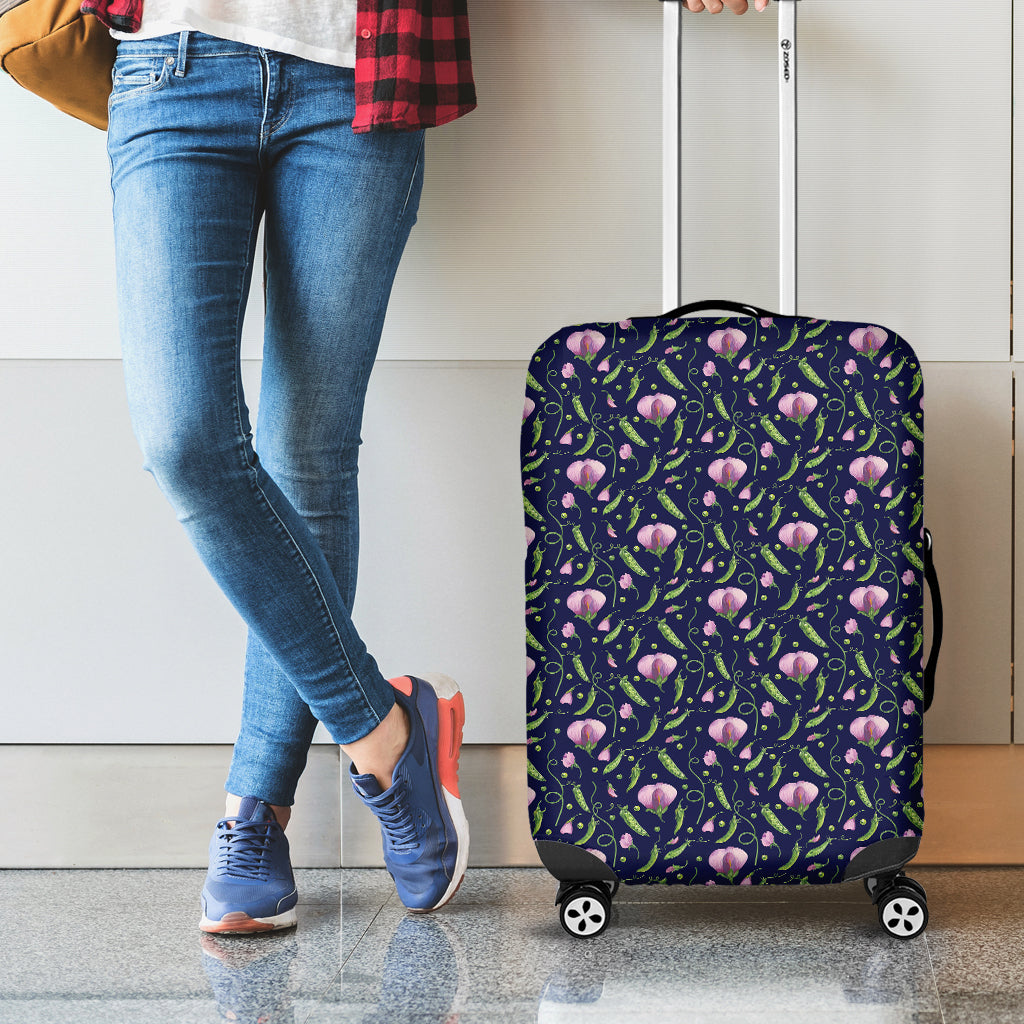 Sweet Pea Floral Pattern Print Luggage Cover