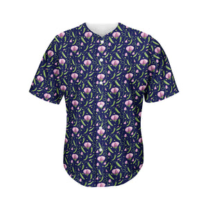 Sweet Pea Floral Pattern Print Men's Baseball Jersey