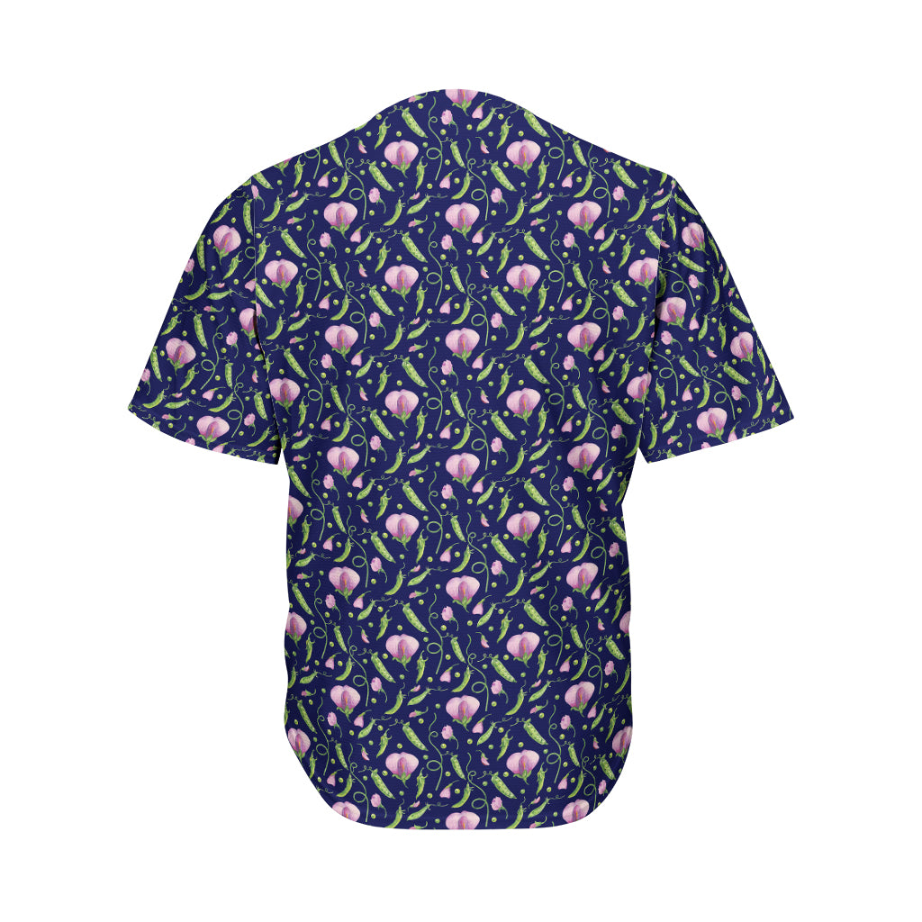 Sweet Pea Floral Pattern Print Men's Baseball Jersey