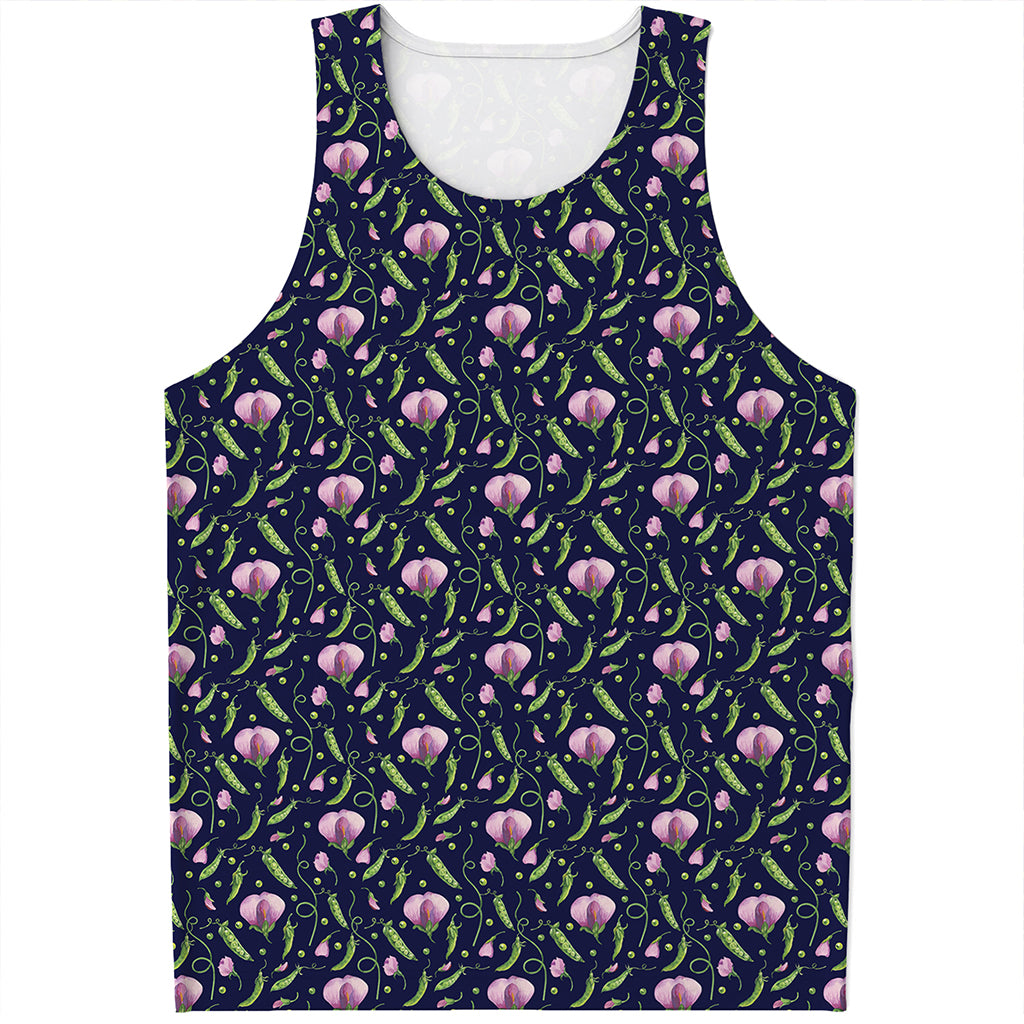 Sweet Pea Floral Pattern Print Men's Tank Top