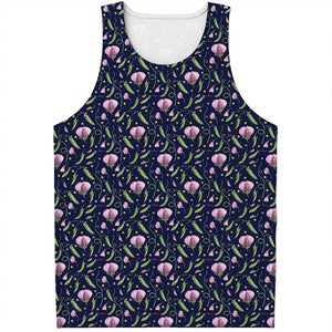 Sweet Pea Floral Pattern Print Men's Tank Top