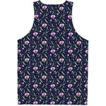 Sweet Pea Floral Pattern Print Men's Tank Top