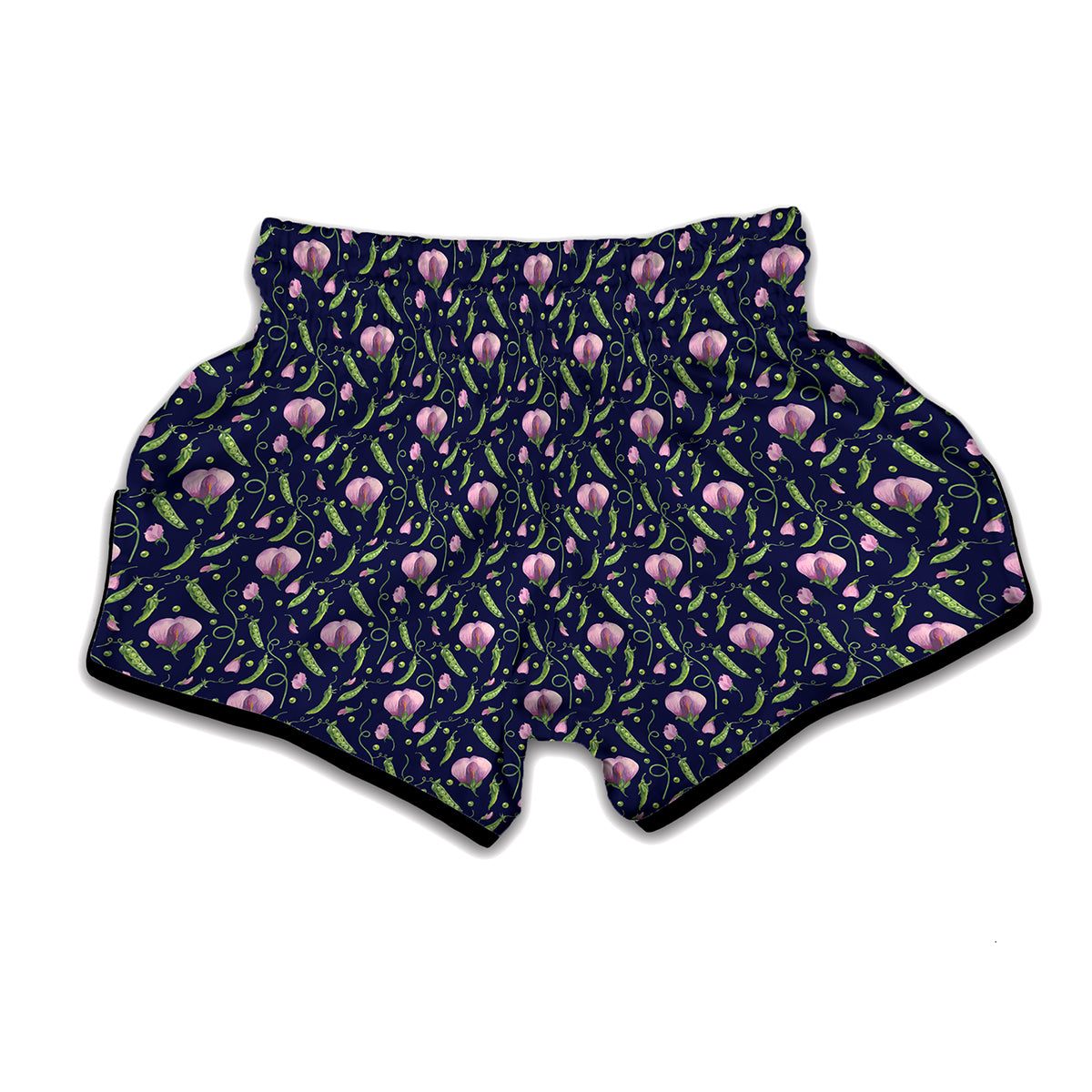 Sweet Pea Floral Pattern Print Muay Thai Boxing Shorts