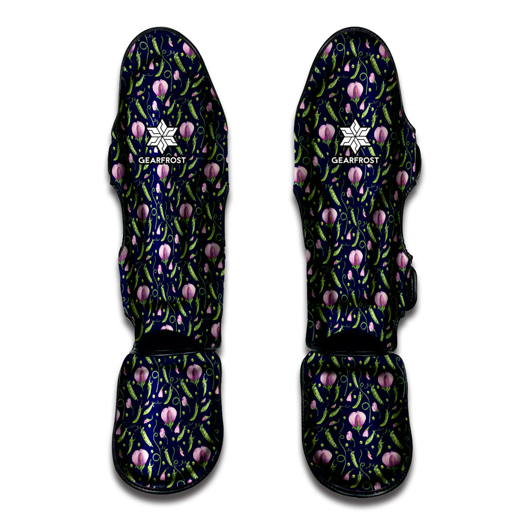 Sweet Pea Floral Pattern Print Muay Thai Shin Guard