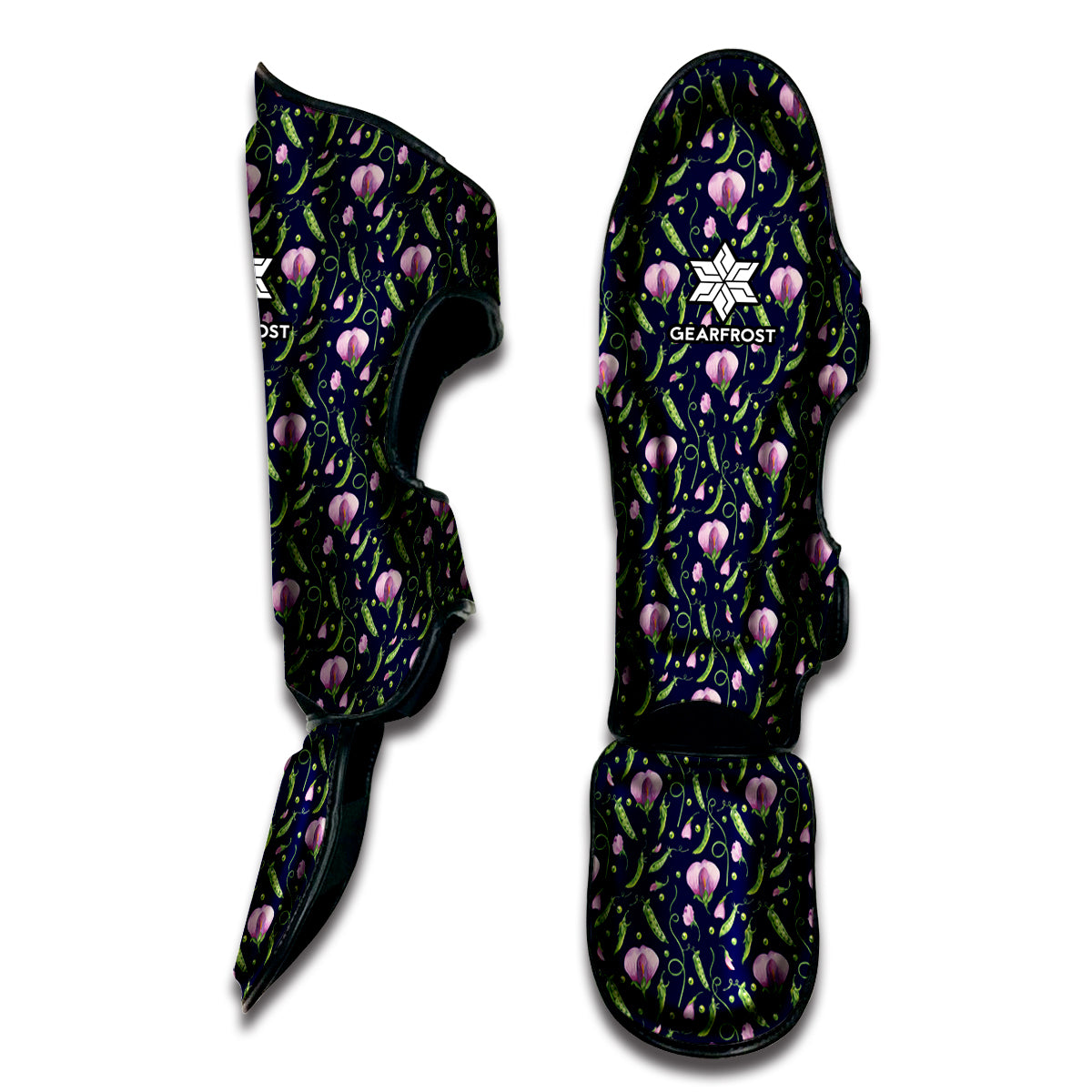 Sweet Pea Floral Pattern Print Muay Thai Shin Guard