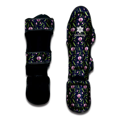 Sweet Pea Floral Pattern Print Muay Thai Shin Guard