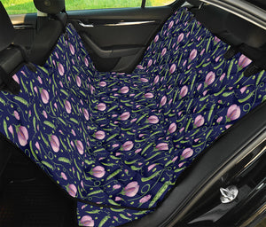 Sweet Pea Floral Pattern Print Pet Car Back Seat Cover