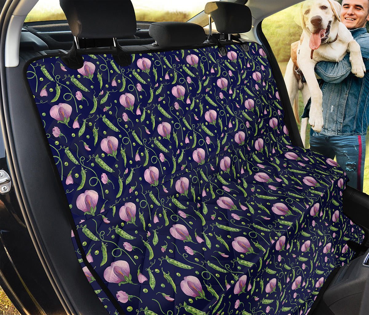 Sweet Pea Floral Pattern Print Pet Car Back Seat Cover