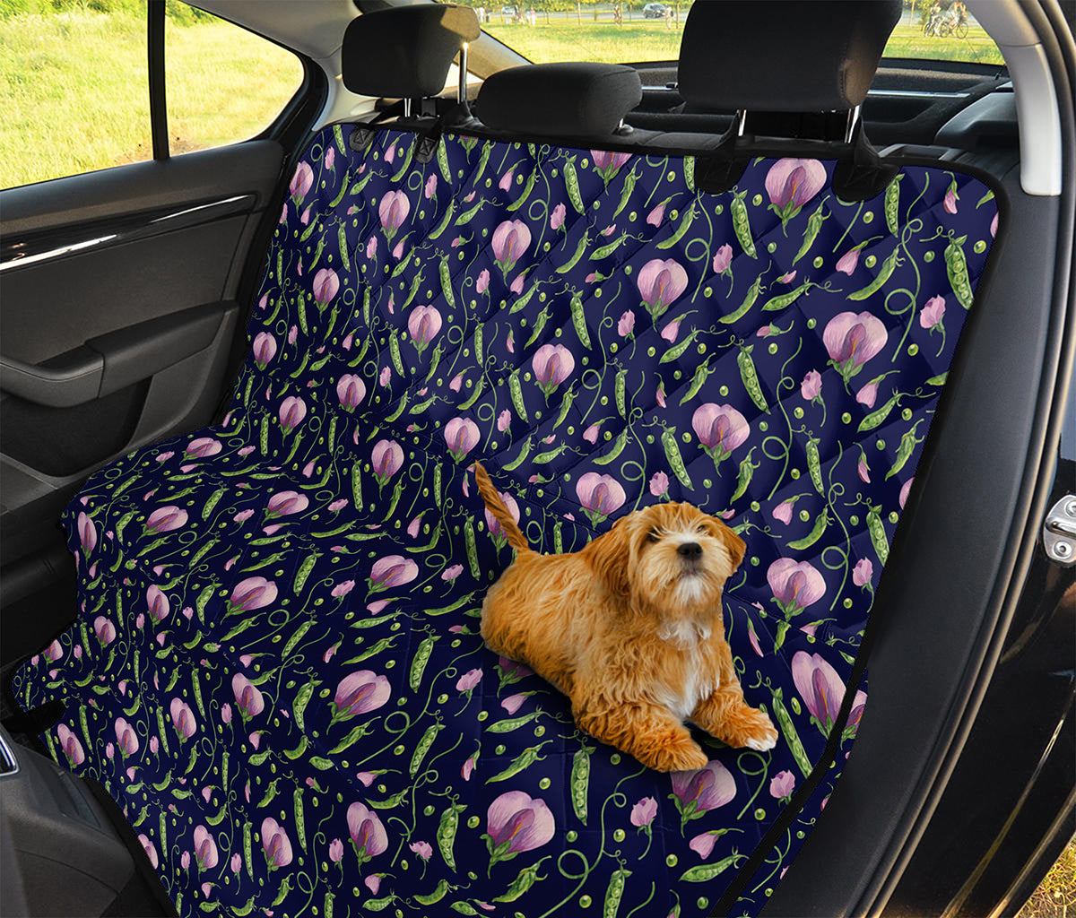 Sweet Pea Floral Pattern Print Pet Car Back Seat Cover