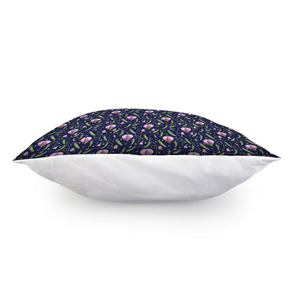 Sweet Pea Floral Pattern Print Pillow Cover