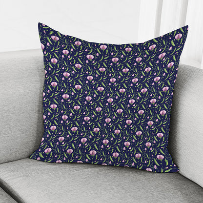 Sweet Pea Floral Pattern Print Pillow Cover