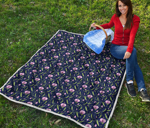 Sweet Pea Floral Pattern Print Quilt