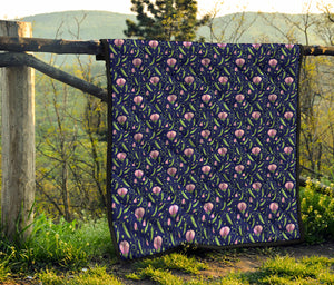 Sweet Pea Floral Pattern Print Quilt