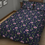 Sweet Pea Floral Pattern Print Quilt Bed Set