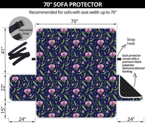 Sweet Pea Floral Pattern Print Sofa Protector