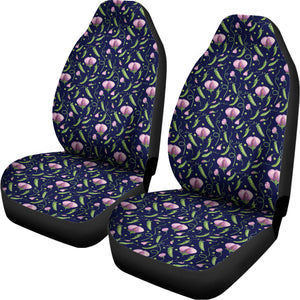 Sweet Pea Floral Pattern Print Universal Fit Car Seat Covers